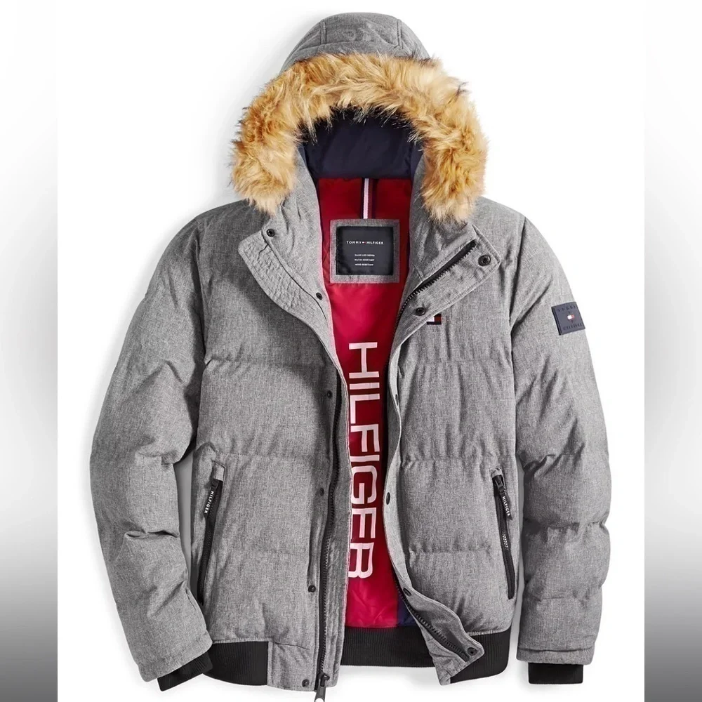 Tommy Hilfiger | Ultra Loft Down Hooded Coat in Grey Heather (S)